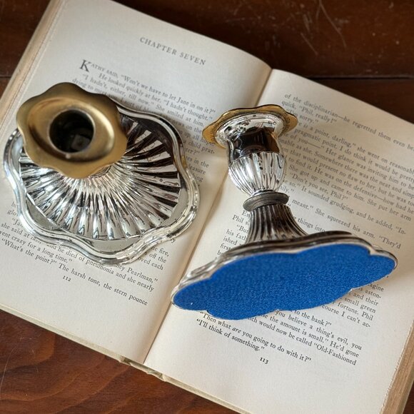 Vintage Silver Plated Candle Holders | Made in England E.P. Zinc | - Picture 4 of 8